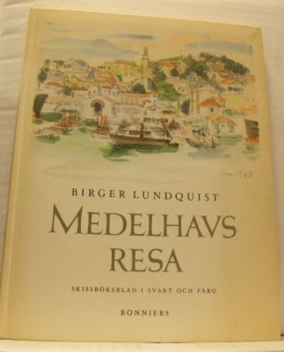 Medelhavsresa. Skissboksblad i svart och färg.