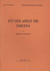 Ett och annat om saklega.
