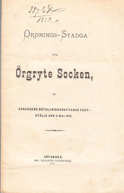 Ordnings-stadga för Örgryte socken af konungens…