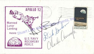 (APOLLO 12). A cover signed Alan Bean, Dick Gordon and Charles Conrad Jr., the crew of Apollo 12. Th...
