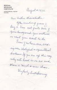image of AUTOGRAPH LETTER SIGNED BY RADICAL ECONOMIST SCOTT NEARING INVITING HIS CORRESPONDENT TO VISIT.