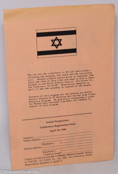Israeli perspectives [event handbill]