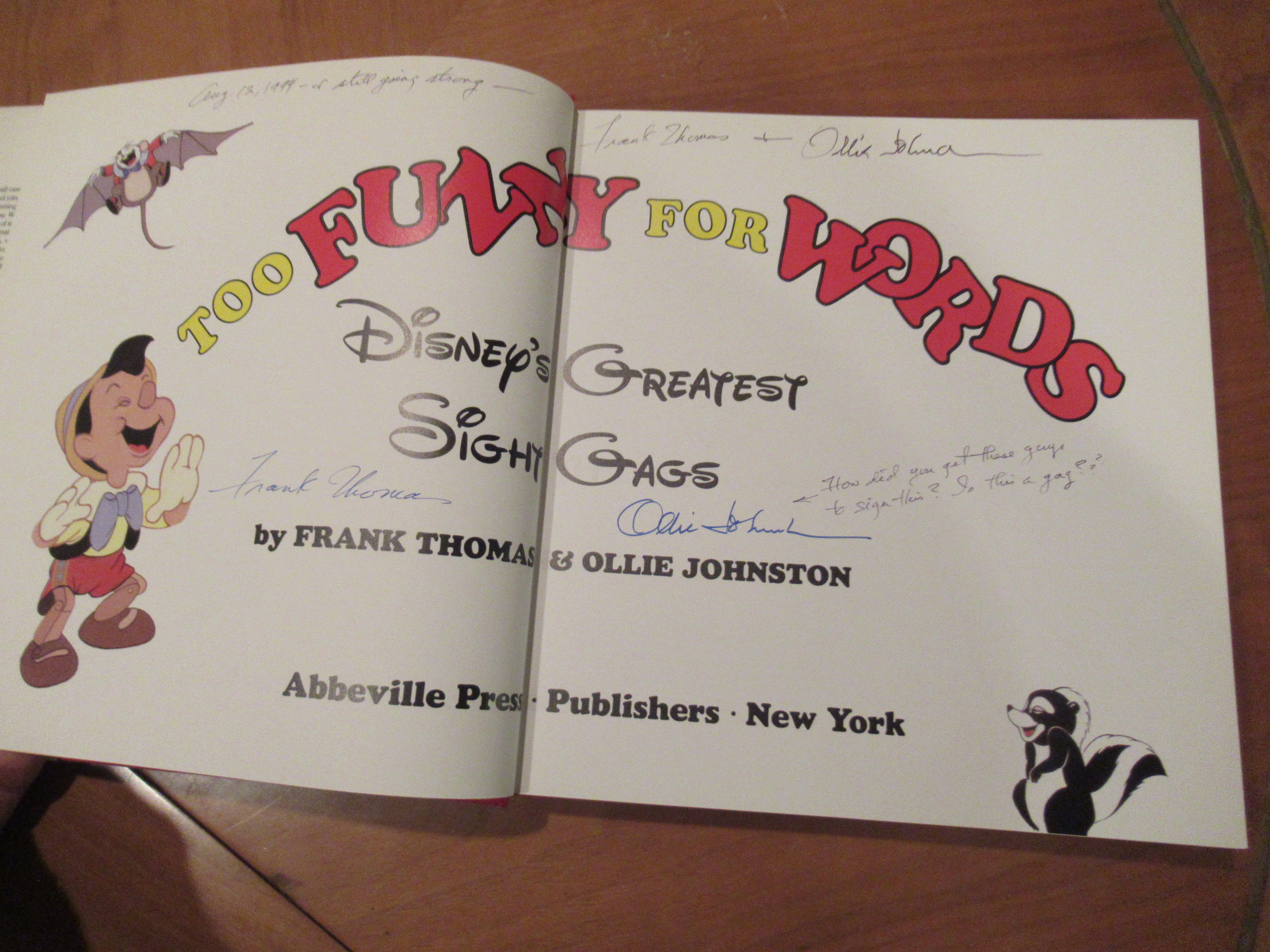 Too Funny For Words: Disney's Greatest Sight Gags [Inscribed