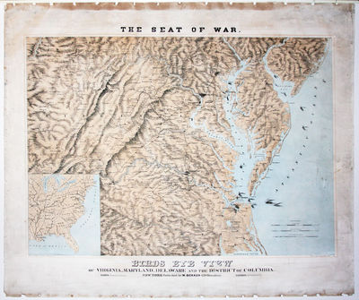 The Seat of War./ Birds Eye View of Virginia, Maryland, Delaware and the District of Columbia