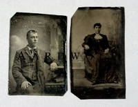 image of Pair Of Tintype Photographs Of Fashionable Young People