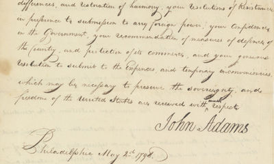 President John Adams Address on Preserving the United States as Both a Republic and an Independent Nation