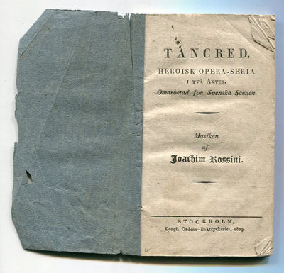 Tancred, heroisk opera-seria i två akter.…