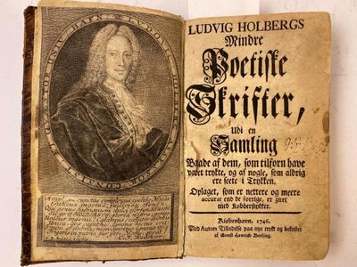 Ludvig Holbergs Mindre poetiske skrifter, udi en samling baade af dem, som tilforn have været trykte, og af nogle, som aldrig ere seete i trykken. Oplaget, som er nettere og meere accurat end de forrige er ziret med kobberstykker. (photo 2)