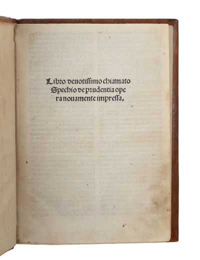 Libro devotissimo chiamato Spechio de prudentia opera nuovamente impressa.  - [EXCEEDINGLY SCARCE POST-INCUNABLE] (photo 4)