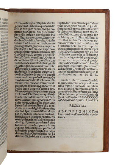 Libro devotissimo chiamato Spechio de prudentia opera nuovamente impressa.  - [EXCEEDINGLY SCARCE POST-INCUNABLE] (photo 8)