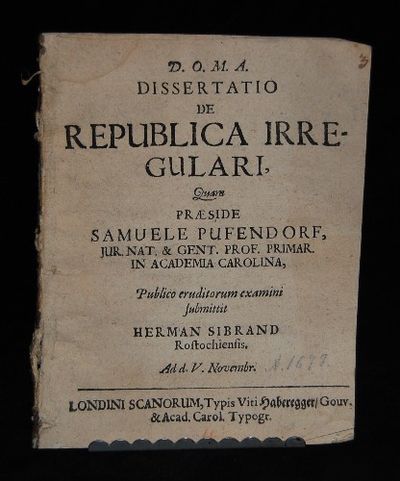 Dissertatio de republica irregulari. Diss.