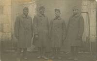 Realphoto Postcard of Four Identified African-American Officers in France During World War One