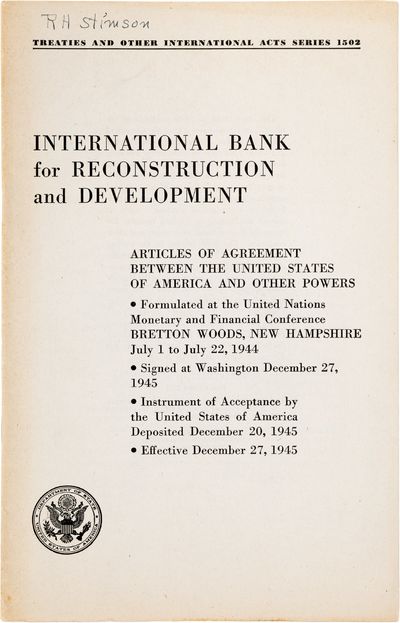 Washington DC: Government Printing Office, 1946. First Edition. Very good. The first US printing det...