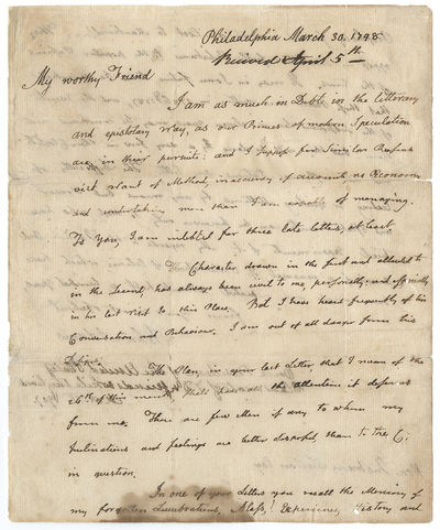 President Adams Writes to an Old Friend, Reflecting on the Vicissitudes of High Office A wistful let...