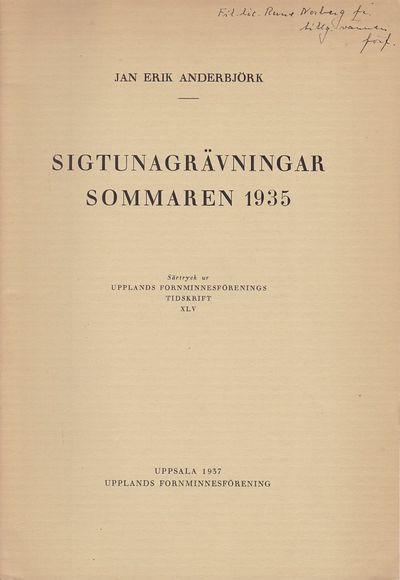 Sigtunagrävningar sommaren 1935. Särtryck ur…