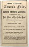 Brooklyn Charity Swindle -- Dubious 1872 Charity Event Flyer for "Grand National Church Fair, for the Erection of the Bethesda Mission House