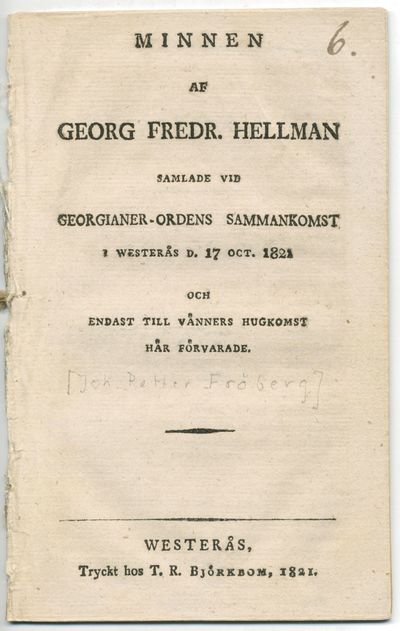 Minnen af Georg Fredr. Hellman samlade vid…