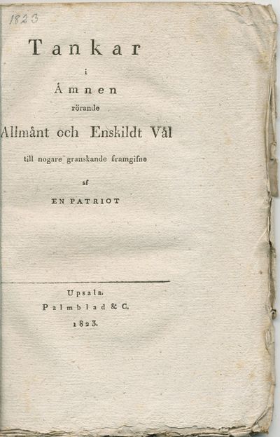 Tankar i ämnen rörande allmänt och enskildt väl…