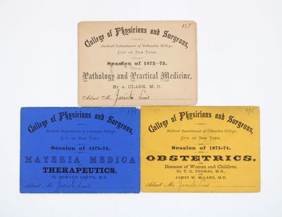 New York, 1874. Each 3-1/4 x 4-3/4 inches. About fine. Each 3-1/4 x 4-3/4 inches. The cards admitted...