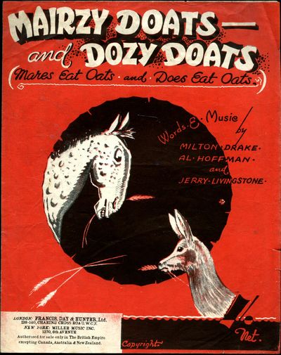 Mairzy Doats and Dozy Doats (Mares Eat Oats and Does Eat Oats) [Vintage ...