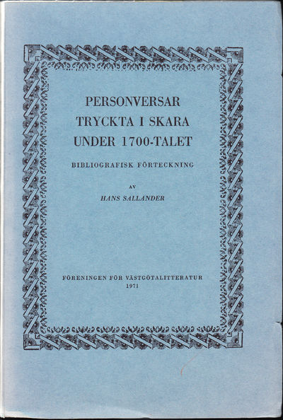 Personversar tryckta i Skara under 1700-talet.…