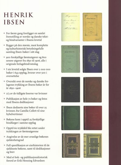 Henrik Ibsen. Norske og danske trykte utgaver 1850-1906. Tekst- og bindvarianter. Manuscripts in the Schøyen Collection series (MSC) volume 40. (photo 2)