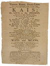 THEATRE ROYAL, DRURY-LANE. THIS PRESENT THURSDAY, FEBRUARY 25, 1808. . . THE NEW OPERA IN 4 ACTS OF KAIS; OR, LOVE IN THE DESERTS. . .