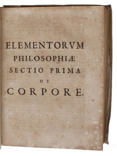 Opera Philosophica, Quae Latinè scripsit, Omnia. Antè quidem per partes, nunc autem, post cognitas omnium Objectiones, conjunctim & accuratiùs Edita. [8 parts]. [Including "leviathan" for the first time in Latin]. - [CONTAINING THE EDITIO PRINCEPS OF THE LATIN TRANSLATION OF "LEVIATHAN"] (photo 5)