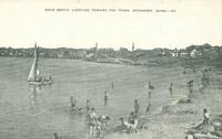 Back Beach looking toward the Town, Rockport, Mass unused linen Postcard