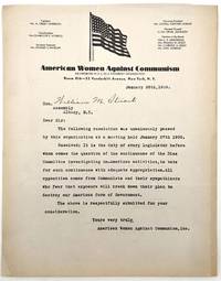 Typewritten Letter from American Women Against Communism