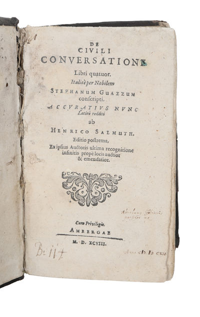 De civili conversatione libri quatuor. Accuratius…