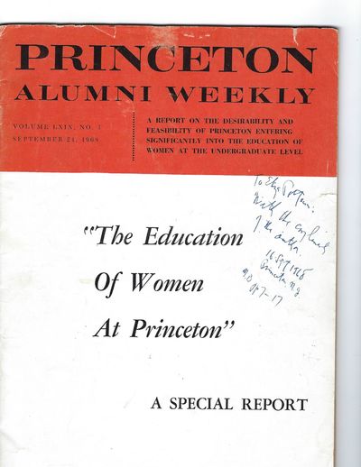 Princeton Alumni Weekly Special Report on Coeducation Debate and Institutional Transition, 1968