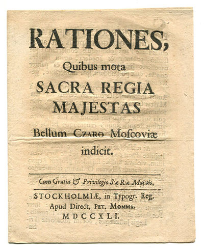 Rationes, quibus mota sacra regia majestas bellum…