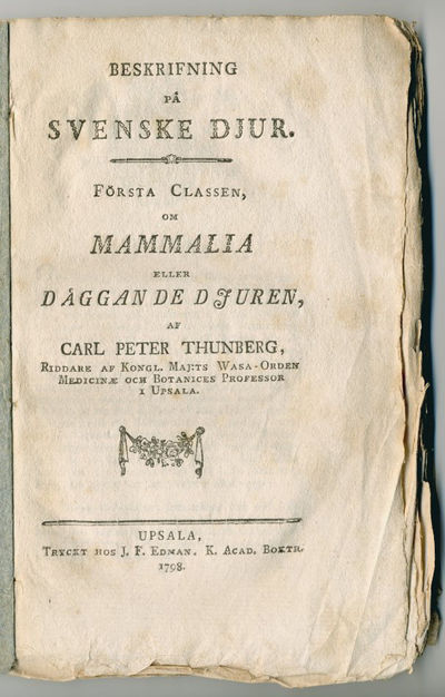 Beskrifning på svenske djur. Första classen, om…