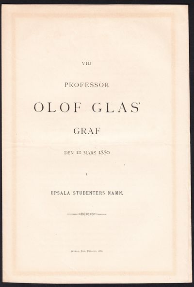 Vid professor Olof Glas’ graf den 12 mars 1880 i…