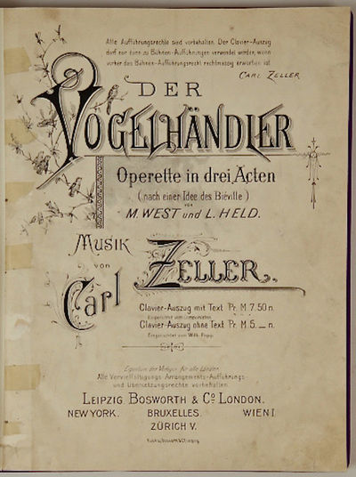 Der Vogelhandler [Piano-vocal score]