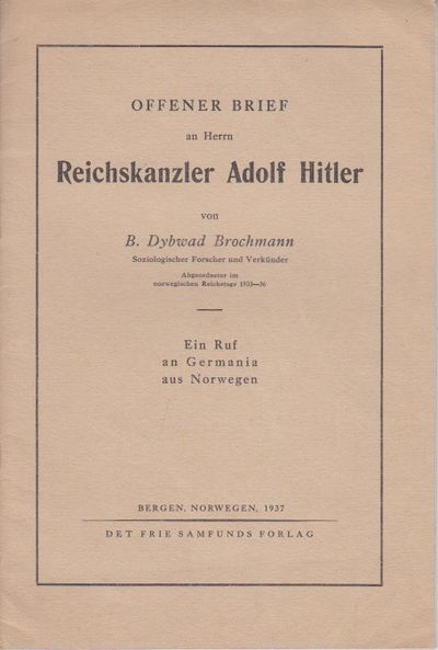 Offener brief an Herrn Reichskanzler Adolf…