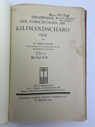 Ergebnisse der Forschungen am Kilimandscharo 1912. (photo 2)