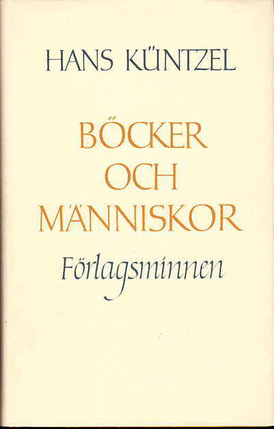 Böcker och människor. Förlagsminnen. [Utg. av]…