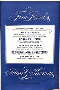Catalogue 11/1962 - FINE BOOKS by ALAN G THOMAS - from Frits Knuf Antiquarian Books (SKU: 58451)