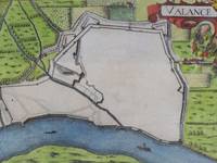 image of Hand Colored 1636 Print, Map of Valance, from 'Les plans et profils de toutes les principales villes et lieux considerables de France