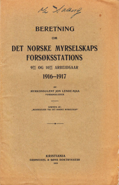 Beretning om Det norske Myrselskaps…