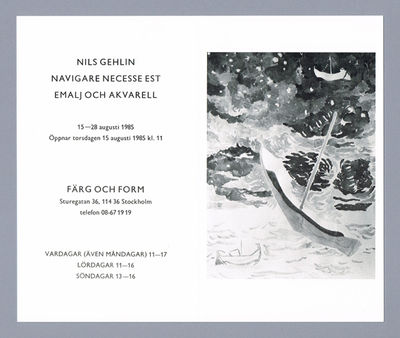 Nils Gehlin. Navigare necesse est. Emalj och…