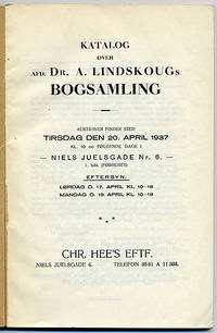Katalog over afd. dr. A. Lindskougs bogsamling.…