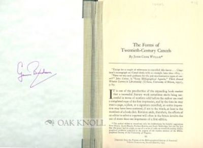 FORMS OF TWENTIETH-CENTURY CANCELS.|THE