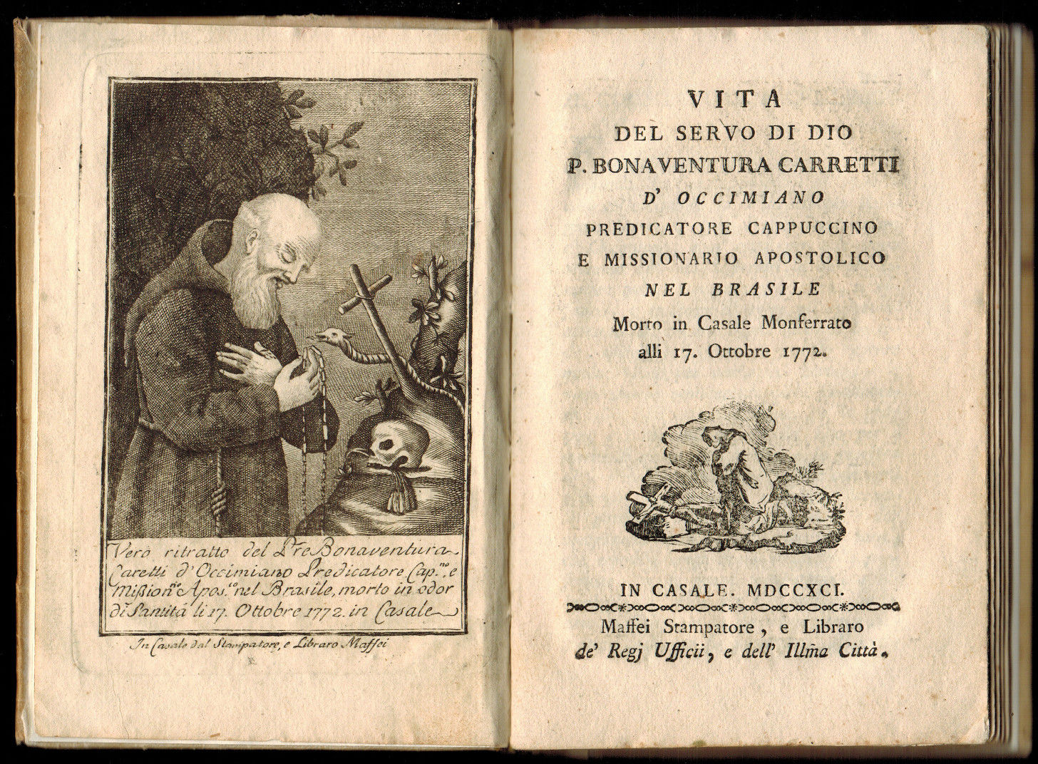Vita Del Servo Di Dio P Bonaventura Carretti Da Occimiano Predicatore Cappuccino E Missionario Hellip By Ignazio Da Raffaello Da Calliano First Edition 1791 From Hs Rare Books Sku 55 Vita Del Servo Di Dio P Bonaventura Carretti Da Occimiano Predicatore Cappuccino E Missionario Hellip By Ignazio Da Raffaello Da Calliano First Edition 1791 From Hs Rare Books Sku 55