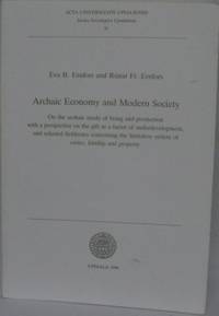 Archaic Economy and Modern Society. On the…