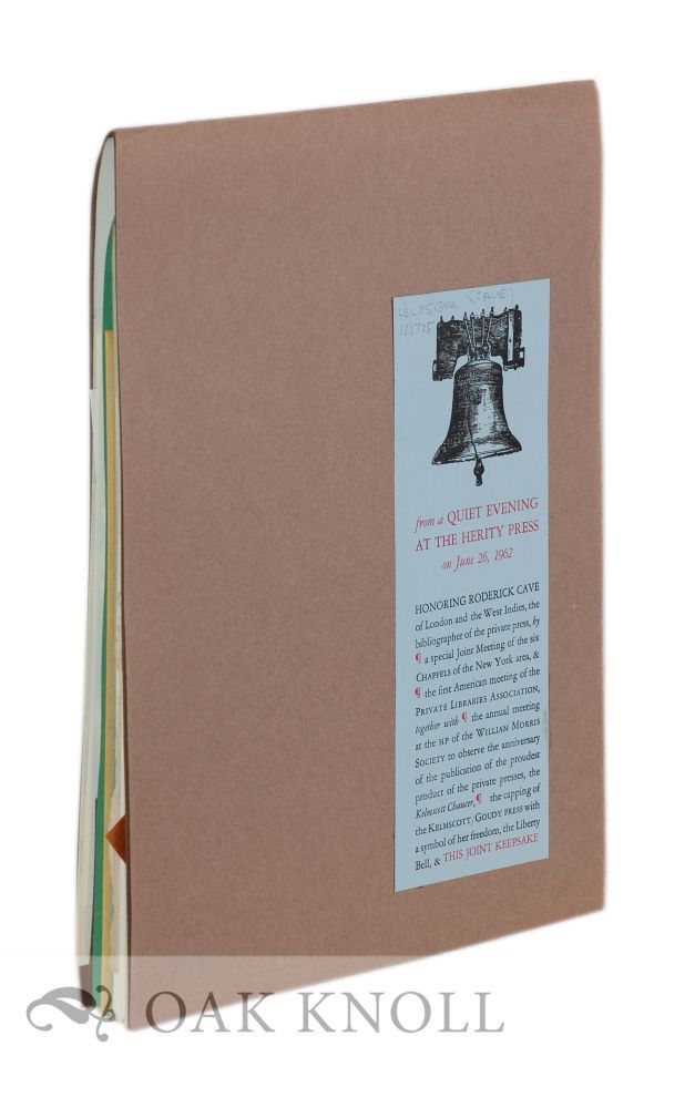 FROM A QUIET EVENING AT THE HERITY PRESS