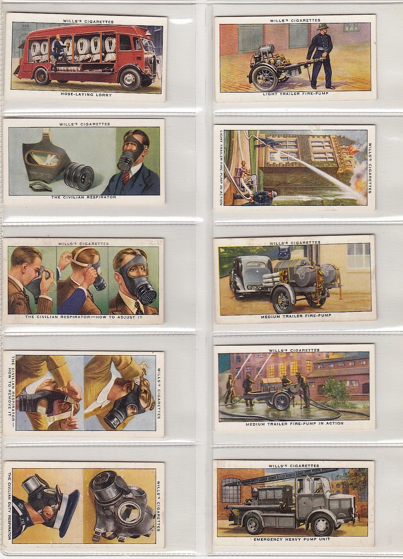 Air Raid Precautions, 1-50. A Series of Cigarette Cards. (W. D. & H. O.  Wills). [COMPLETE SET OF 50 UNUSED CARDS]