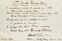 Autograph Manuscript, signed (“Chas. Follen Adams”) and dated (“April 1, 1910”) of 8 lines from his poem “Leedle Yawcob Strauss”
